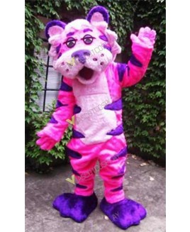 High Quality Adult Pink and Purple Tiger Mascot Costume