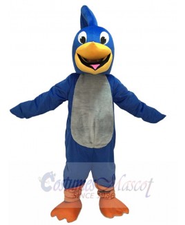 Cute Blue Roadrunner Mascot Costume