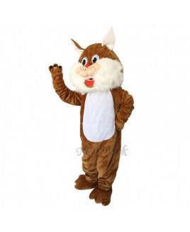 Brown Wirey Wildcat Mascot Costume