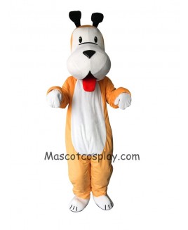Cute White and Yellow Dog Mascot Costume