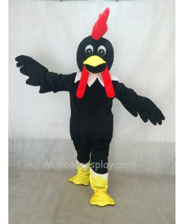 Hot Sale Adorable Realistic New Popular Professional Black Rooster Mascot Costume with Red Cockscomb