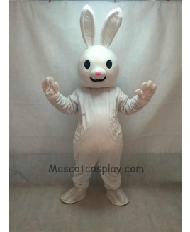 Cute Pink Nose Easter Bunny Rabbit Adult Mascot Costume