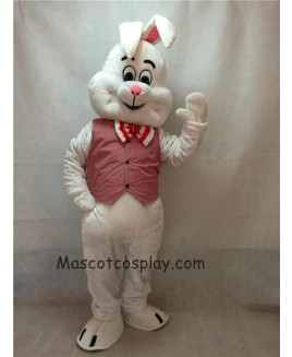 High Quality Easter Cute March Hare Bunny Rabbit Mascot Costume with Vest and Bow
