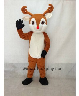 High Quality Rudolph The Red Nose Deer Reindeer Mascot Costume