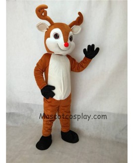 High Quality Rudolph The Red Nose Deer Reindeer Mascot Costume