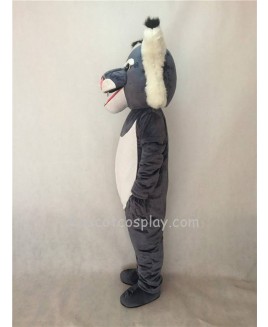 Cute Grey Wildcat Mascot Costume