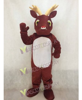Sled Deer with Red Nose Mascot Costume