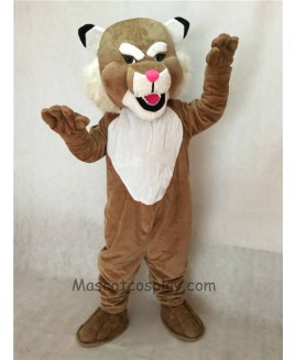 High Quality Adult Realistic Brown Muscle Wildcat Mascot Costume