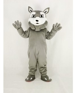 Power Gray Husky Dog Mascot Costume Cartoon