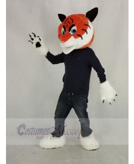 Orange Furry Tiger Mascot Costume Head Only
