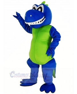 Smiling Blue Dragon Mascot Costume Animal