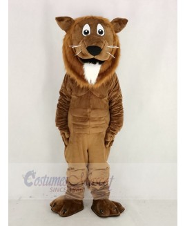 Brown Lion with White Beard Mascot Costume Animal