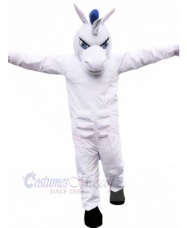 White Muscle Horse Mascot Costumes Cartoon