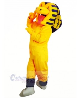 Yellow Cobra Snake Mascot Costume Cartoon	