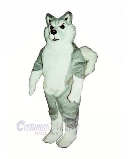 White and Grey Wolf Mascot Costumes Cartoon	