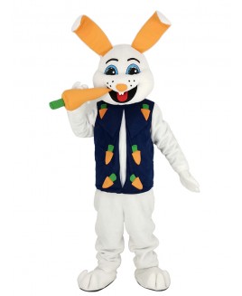 Easter Bunny Rabbit with Carrot Mascot Costume