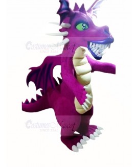 Fierce Purple Dragon Mascot Costume Cartoon
