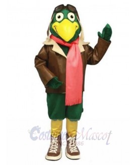 Green Pilot Bird Sky Mascot Costume Animal