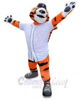 Sport Tiger Mascot Costume Animal with Black Hat