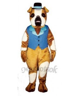 Cute Pug Dog with Hat & Vest Mascot Costume