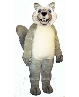 Cute Smiling Wolf Mascot Costume