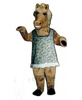 Martha Mare Horse with Dress, Hat & Glasses Mascot Costume