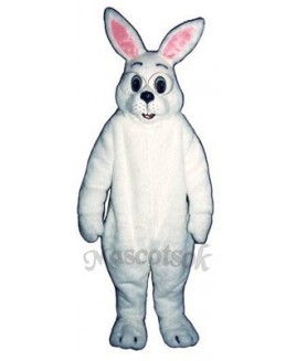 Cute Easter Bunny Rabbit with Glasses Mascot Costume