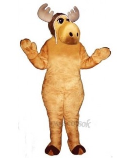Cute Flying Moose with Hat Mascot Costume