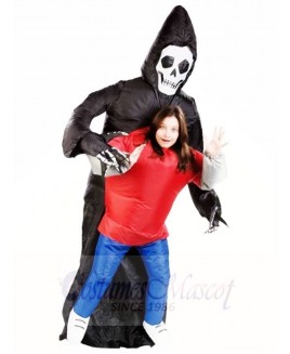 Grim Reaper Skull Skeleton Ghost Inflatable Halloween Costumes for Adults