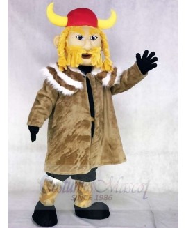 Thor the Giant Viking Mascot Costumes with Red Helmet People