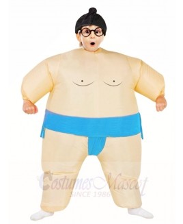 Blue Japanese Fat Man Sumo Inflatable Halloween Christmas Costumes for Kids