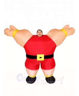 Red Weightlifter Weight Lifting Inflatable Halloween Christmas Costumes for Adults