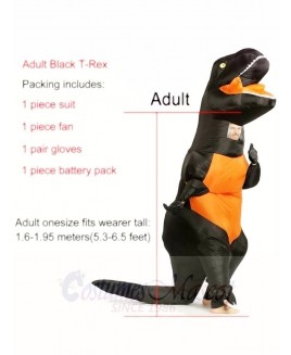 Black T REX Dinosaur Inflatable Halloween Christmas Costumes for Adults