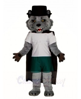 Grey Wolf with Black Cloak Mascot Costumes Animal