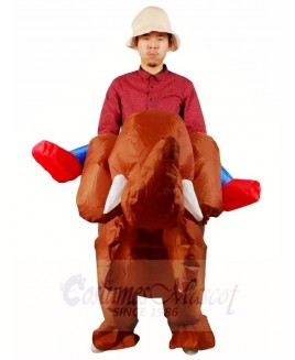 Ride on Brown Elephant Inflatable Halloween Xmas Costumes for Adults