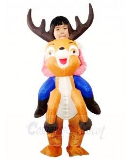 Ride On Reindeer Inflatable Halloween Christmas Xmas Costumes for Kids