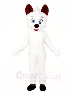  Red Ear White Dog Mascot Costumes Animal