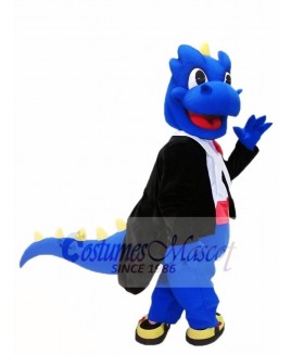Blue Dragon with Yellow Thorns Spikes Mascot Costumes