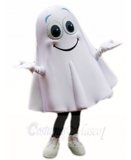 Smiling White Ghost Spirit Mascot Costumes Halloween