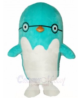 Blue Bird Penguin with Glasses Mascot Costumes Animal
