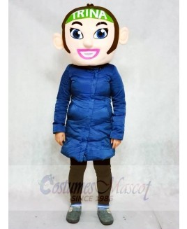 ONLY HEAD of the Brown Hair Cheerleader Girl Mascot Costumes People 