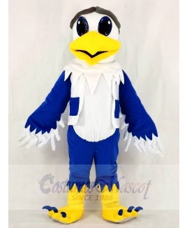Blue and White Eagle Ace Pilot Bird Hawk Mascot Costumes Animal 