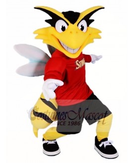 Yellow Bee with White Wings Mascot Costumes Insect