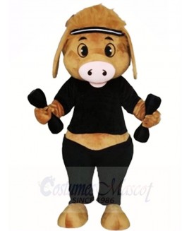 Pig with Dumbbell Mascot Costumes Animal