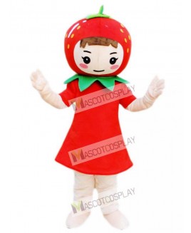 Strawberry Girl Mascot Costume Fruit