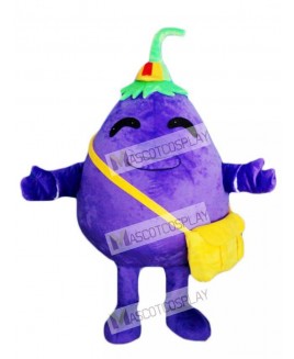Purple Eggplant Child Vegetable Mascot Costume