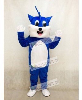 Blue Cat Adult Mascot Costume with White Belly Animal