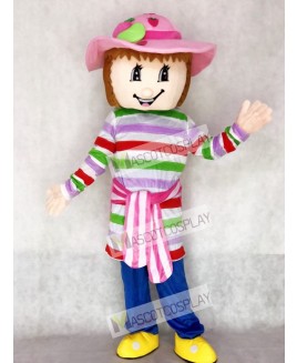 Lovely Colorful Strawberry Shortcake Girl Mascot Costume Cartoon