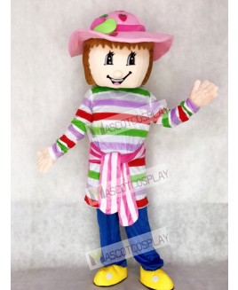 Lovely Colorful Strawberry Shortcake Girl Mascot Costume Cartoon