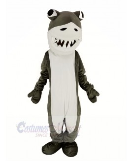 Gray and White Shark Mascot Costume
